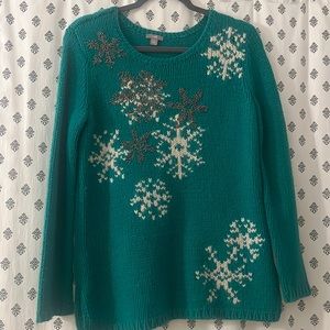J. Jill Wool and Mohair Knit Christmas Winter Holiday Womens Small Sweater